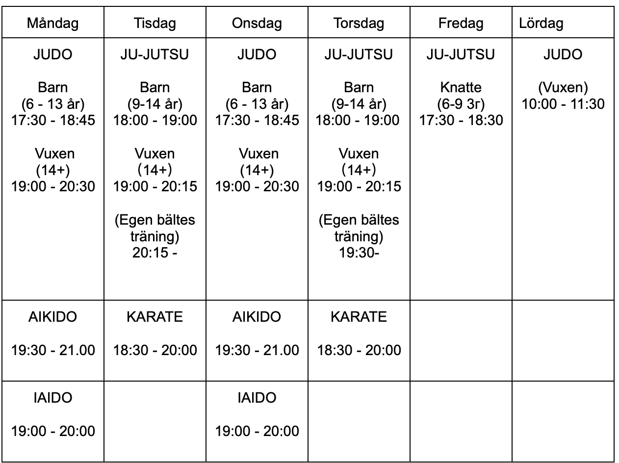 Klubbschema